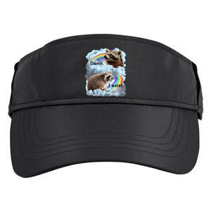 Raccoon Funny I Exist Depression Meme Dark Mental Health Adult Drive Performance Visor