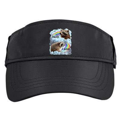 Raccoon Funny I Exist Depression Meme Dark Mental Health Adult Drive Performance Visor