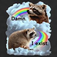 Raccoon Funny I Exist Depression Meme Dark Mental Health Adult Drive Performance Visor