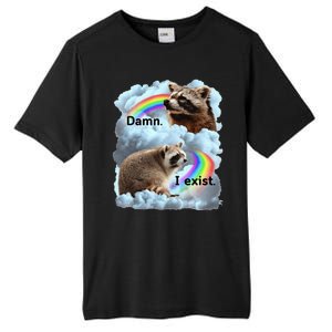 Raccoon Funny I Exist Depression Meme Dark Mental Health Tall Fusion ChromaSoft Performance T-Shirt