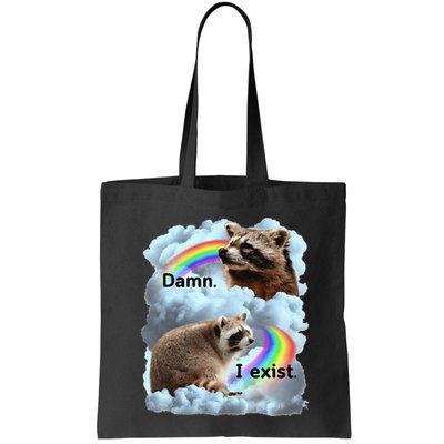 Raccoon Funny I Exist Depression Meme Dark Mental Health Bag