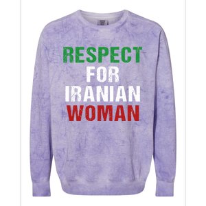 Respect For Iranian 'S Rights Activist Iran Flag Gift Colorblast Crewneck Sweatshirt