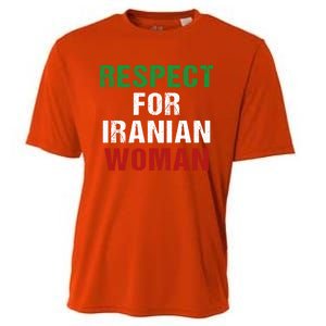 Respect For Iranian 'S Rights Activist Iran Flag Gift Cooling Performance Crew T-Shirt