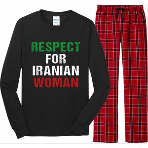 Respect For Iranian 'S Rights Activist Iran Flag Gift Long Sleeve Pajama Set