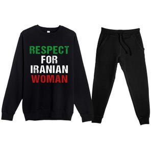 Respect For Iranian 'S Rights Activist Iran Flag Gift Premium Crewneck Sweatsuit Set