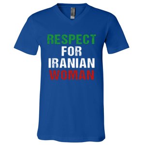 Respect For Iranian 'S Rights Activist Iran Flag Gift V-Neck T-Shirt