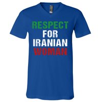 Respect For Iranian 'S Rights Activist Iran Flag Gift V-Neck T-Shirt