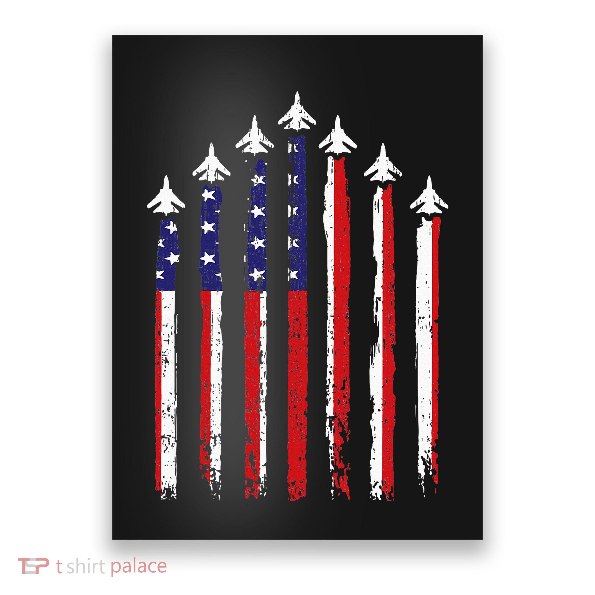 Retro Fighter Jet Airplane Usa Flag 4th Of July Poster