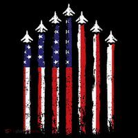 Retro Fighter Jet Airplane Usa Flag 4th Of July Pom Pom 12in Knit Beanie