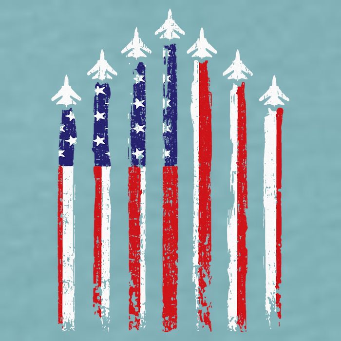 Retro Fighter Jet Airplane Usa Flag 4th Of July Sueded Cloud Jersey T-Shirt