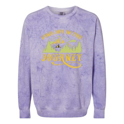 Retro Find Joy In The Journey Camping For Camper Gift Colorblast Crewneck Sweatshirt