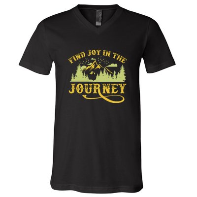 Retro Find Joy In The Journey Camping For Camper Gift V-Neck T-Shirt