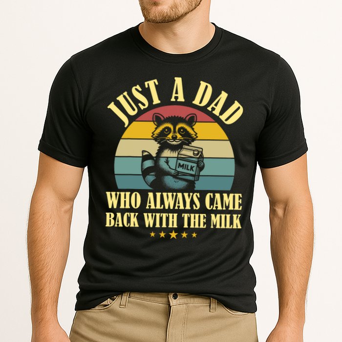 Racoon Father Just A Dad Who Always Came Back With The Milk  Cooling Performance Crew T-Shirt