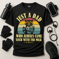Racoon Father Just A Dad Who Always Came Back With The Milk  Cooling Performance Crew T-Shirt