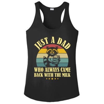Racoon Father Just A Dad Who Always Came Back With The Milk  Ladies PosiCharge Competitor Racerback Tank