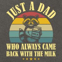 Racoon Father Just A Dad Who Always Came Back With The Milk  Cotton Canvas Backpack
