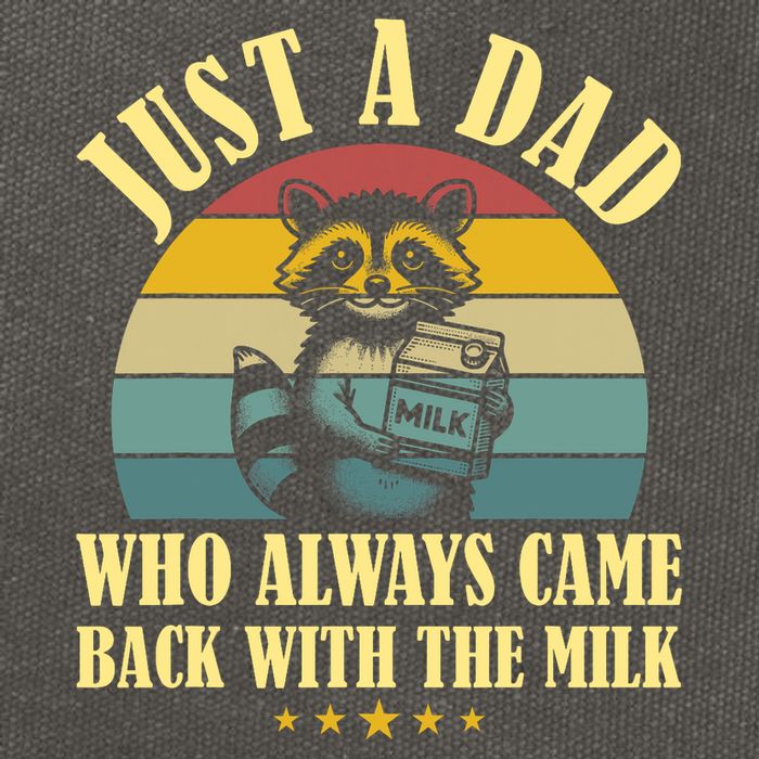 Racoon Father Just A Dad Who Always Came Back With The Milk  Cotton Canvas Backpack