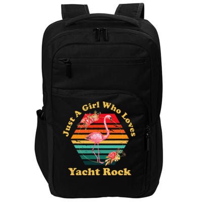 Retro Flamingo Just A Girl Who Loves Yacht Rock Vintage Impact Tech Backpack