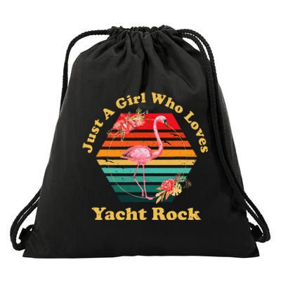 Retro Flamingo Just A Girl Who Loves Yacht Rock Vintage Drawstring Bag