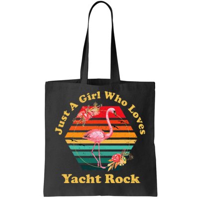 Retro Flamingo Just A Girl Who Loves Yacht Rock Vintage Tote Bag