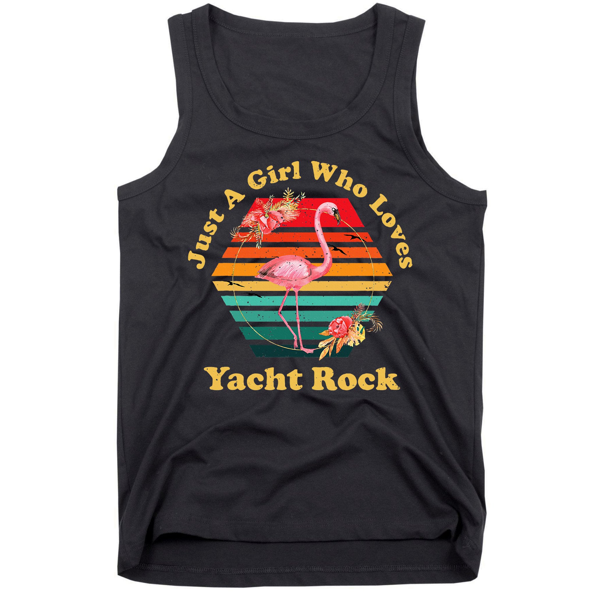 Retro Flamingo Just A Girl Who Loves Yacht Rock Vintage Tank Top
