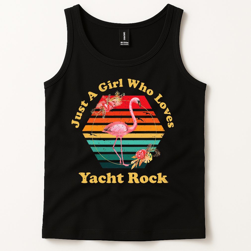 Retro Flamingo Just A Girl Who Loves Yacht Rock Vintage Tank Top