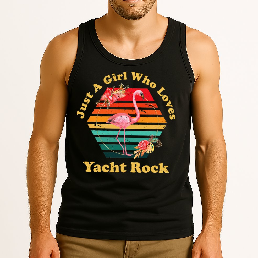 Retro Flamingo Just A Girl Who Loves Yacht Rock Vintage Tank Top