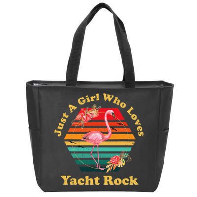 Retro Flamingo Just A Girl Who Loves Yacht Rock Vintage Zip Tote Bag