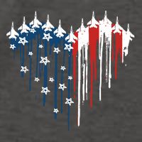 Retro Fighter Jet Airplane American Flag Heart 4th Of July Vector Backpack