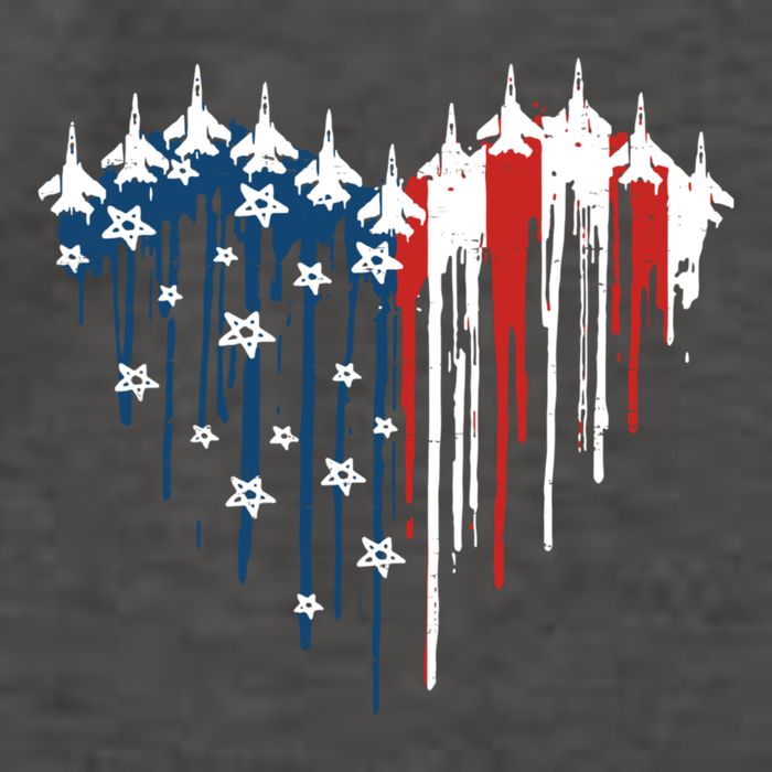 Retro Fighter Jet Airplane American Flag Heart 4th Of July Vector Backpack