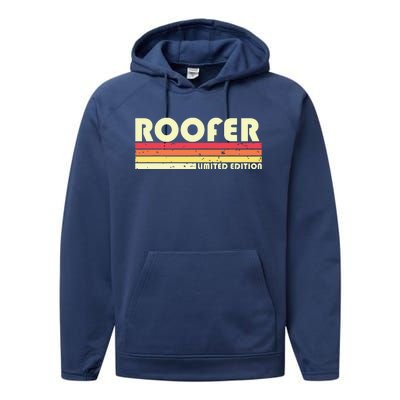 ROOFER Funny Job Title Profession Birthday Worker Idea Performance Fleece Hoodie