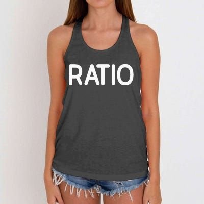 Ratio Funny Jokes Sarcastic Women's Knotted Racerback Tank