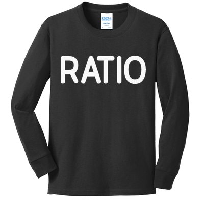 Ratio Funny Jokes Sarcastic Kids Long Sleeve Shirt