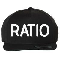 Ratio Funny Jokes Sarcastic Wool Snapback Cap