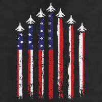 Retro Fighter Jet Airplane Usa Flag 4th Of July Patriotic Cool Comfort Performance Bucket Hat