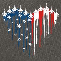 Retro Fighter Jet Airplane American Flag Heart 4th Of July Cotton Canvas Backpack