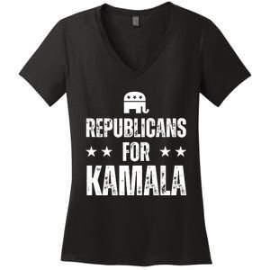 Republicans For Kamala Harris Women's V-Neck T-Shirt