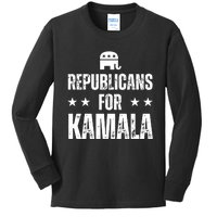 Republicans For Kamala Harris Kids Long Sleeve Shirt