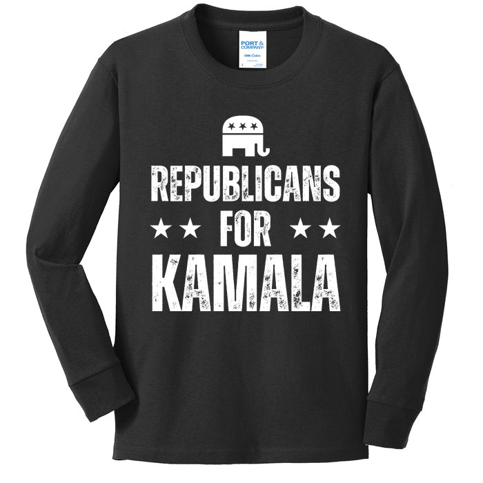 Republicans For Kamala Harris Kids Long Sleeve Shirt