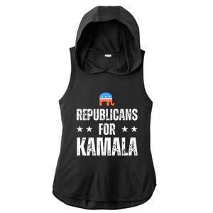 Republicans For Kamala Harris Ladies PosiCharge Tri-Blend Wicking Draft Hoodie Tank