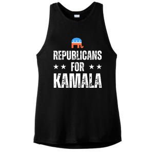 Republicans For Kamala Harris Ladies PosiCharge Tri-Blend Wicking Tank