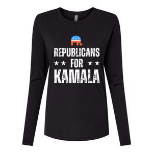 Republicans For Kamala Harris Womens Cotton Relaxed Long Sleeve T-Shirt