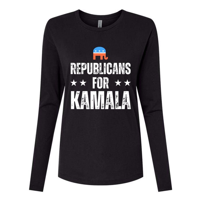 Republicans For Kamala Harris Womens Cotton Relaxed Long Sleeve T-Shirt