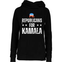 Republicans For Kamala Harris Womens Funnel Neck Pullover Hood