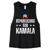 Republicans For Kamala Harris Women's Racerback Cropped Tank