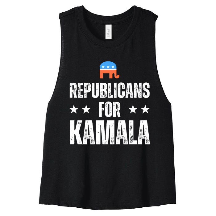 Republicans For Kamala Harris Women's Racerback Cropped Tank