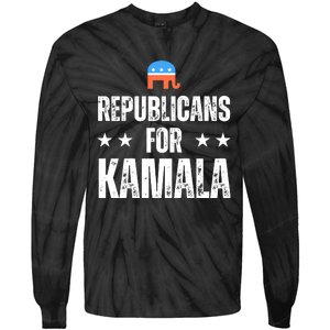 Republicans For Kamala Harris Tie-Dye Long Sleeve Shirt