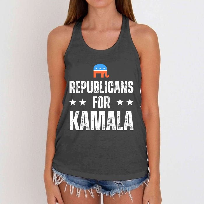 Republicans For Kamala Harris Women's Knotted Racerback Tank