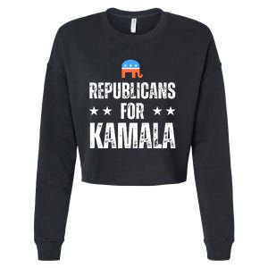 Republicans For Kamala Harris Cropped Pullover Crew