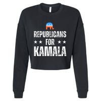 Republicans For Kamala Harris Cropped Pullover Crew